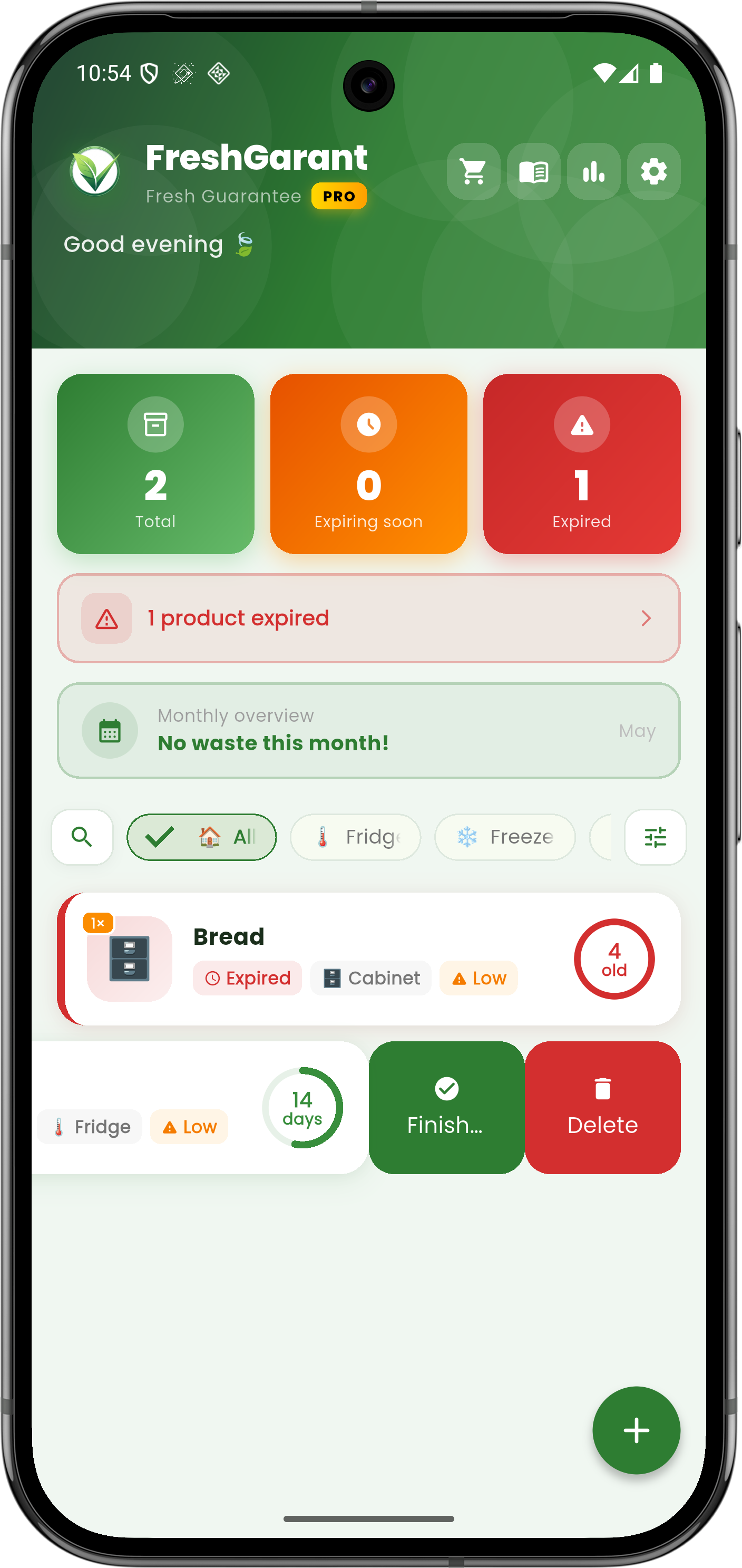 FreshGarant app screenshot